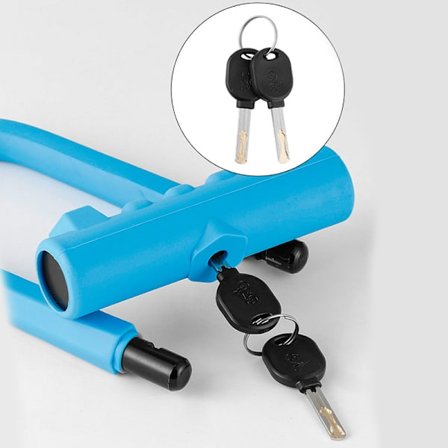 Cykeltilbehør - U-Formet Silikonlås, Tyverisikker - Blå