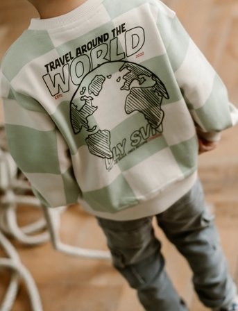 Daily 7 Oversized Sweater Check Print - Cream - 104