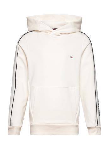 Tape Regular Hoodie Tops Sweat-shirts & Hoodies Hoodies White Tommy Hilfiger