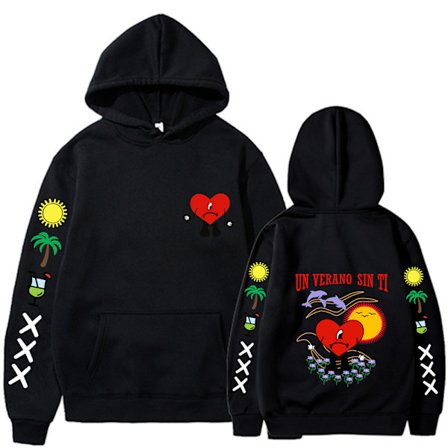 Nytt album Bunny Merch Bad un verano sin ti Hoodie Coat Herr Dam -