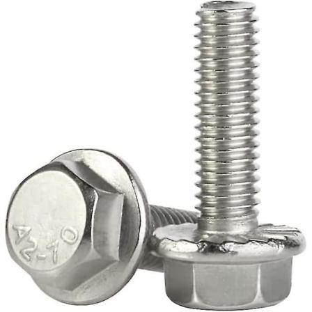 M8 X 16mm Flänsade sexkantsbultar Fläns sexkantsskruvar, rostfritt stål A2, DIN 6921, 20 st