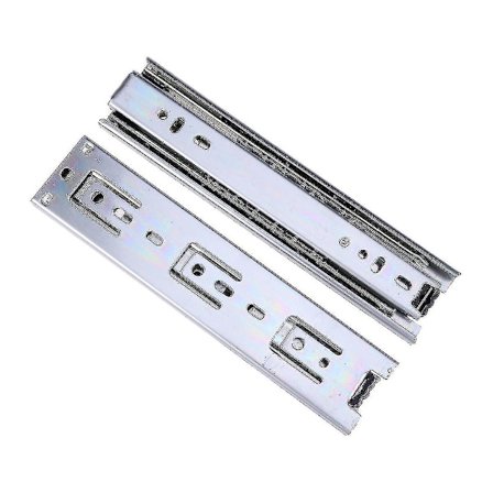 2 stk. Små Skuffeskinner 8 Tommer 200mm Stål Kuglelejer Skuffeskinner 3 Dele Aftagelig Skinne Spor Til Skuffe Mini Skinner (sølv)