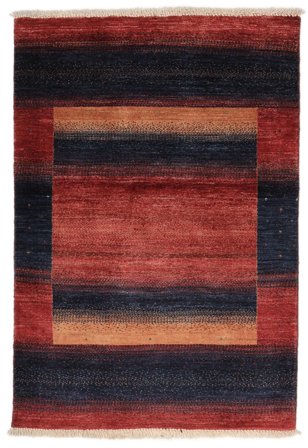 Tapis Loribaft Fine 84X123 Noir/Rouge Foncé (Laine, )