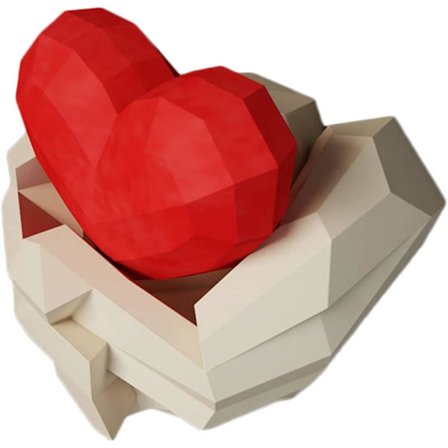 1 kpl 3D Origami Sydän 3D Origami Paperi 3D Paperimalli