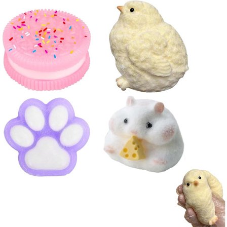 Squishy Kattepoter Anti Stress Legetøj 4 Pak Taba Sensorisk Festpose Fyld til Børn Voksne