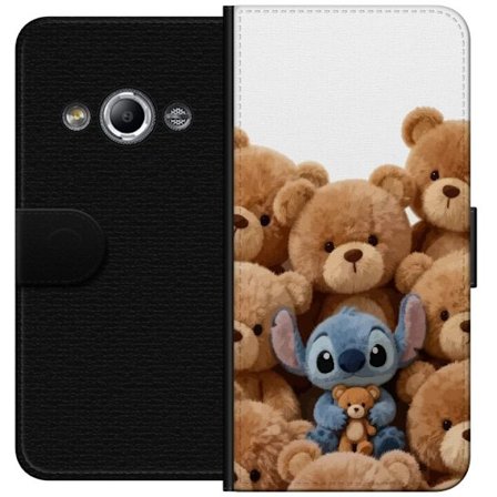 Yhteensopiva Lompakkokotelo Samsung Galaxy Xcover 3 Suloinen ja turvallinen kuvitus Stitchin ympäröimänä, jossa on pehmoja luoden lämpimän ja le