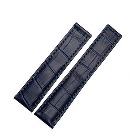 Ekte skinnrem 19mm 20mm 22m for Tag Heuer klokkebånd herre armbånd tilbehør foldespenne skinnklokkebånd-svart rød svart blå uten spenne blue no buckle