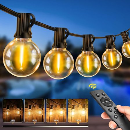 LED Ljusslinga Utomhus - Fjärrkontroll 20m IP65 Vattentät LED Trädgårdslampor Väderbeständig Utomhusbelysning för Uteplats Pergola