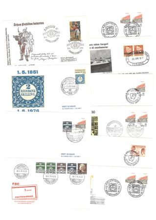 Danmark - 10 forskellige FDC'er og specialkuverter