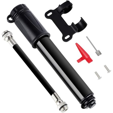 XJ-Sykkelpumpe, mini sykkelpumpe for landevei, ballpumpe-nål/rammefeste, mini sykkelpumpe for dekk—maks