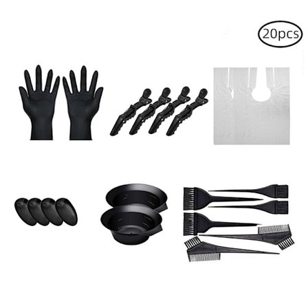 20-osainen hiusten värjäys- ja permanenttisarja - musta