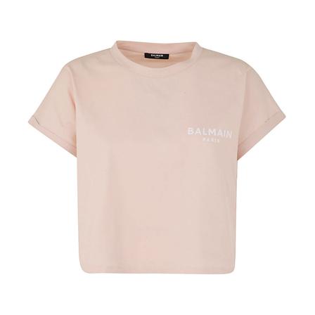 Balmain, T-Shirts Beige, Dames, Maat:M
