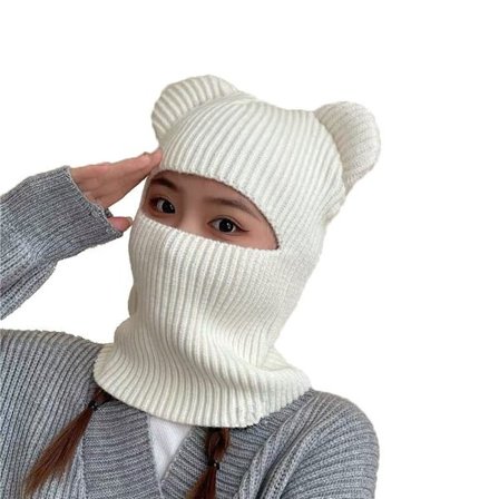 Skjerfsett Hette Balaclava for kvinner HVIT