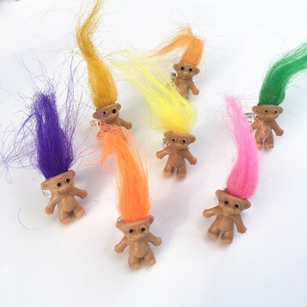 /#/7 stk. Farverige Lykke Trolde Dukker Mini Dekoration Figur/#/