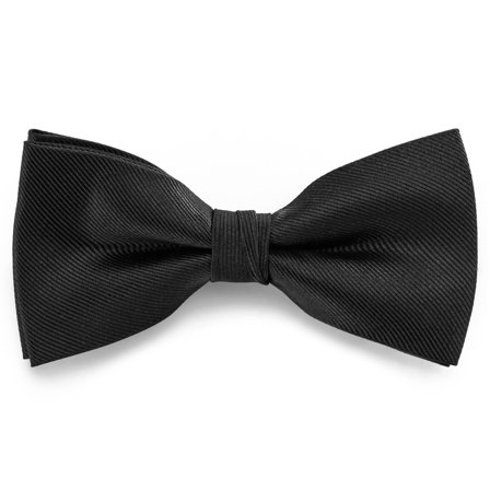 Black Pre-Tied Silk-Twill Bow Tie for Men - Pre-tied bow ties
