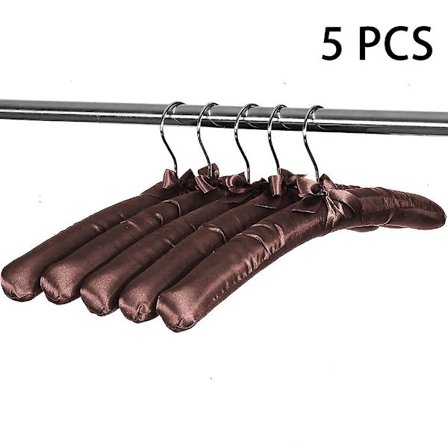 Polstrede Tøjhængere Skum Hængere Anti-Glid Satin Canvas Betræk