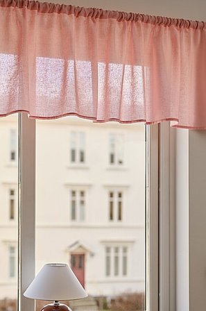 Jotex - Schabracke Leinenmischung Pfirsichrosa - LILL - Kaufe Kurzgardinen bei Jotex