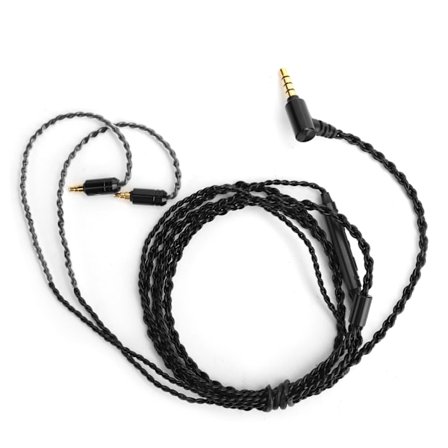 Hörlursljudkabel med mikrofonersättningsdel passar för Sennheiser IE40 PRO Svart