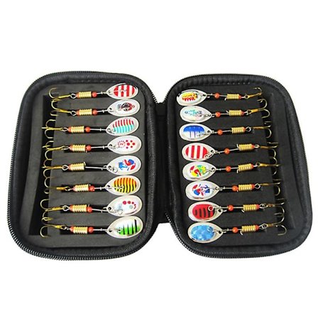 Kalastusvieheet, 16 kpl kalastuslusikoita metalliset kalastuslusikat, taimenen ja ahvenen heittolusikat