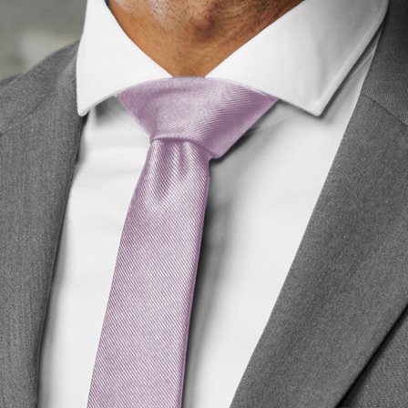 6 cm Light Violet Grosgrain Skinny Tie for Men - Solid color neckties
