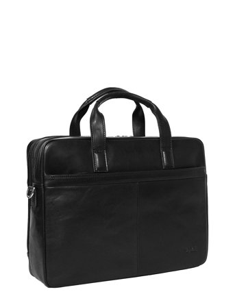 Tony Perotti 2 Compartment Laptop Briefcase - Black - 40X11X29CM