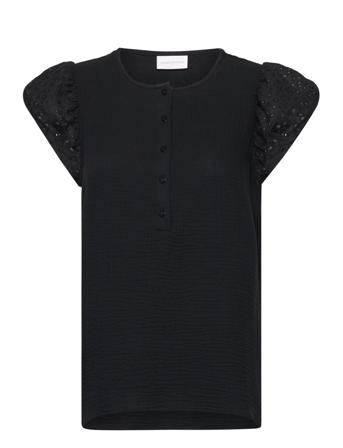 Mljuana Lia Wo Cap Sleeve Top 2F Black Mamalicious