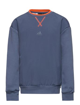 All Szn Fleece Sweatshirt Sweat-shirt Tröja Blå Adidas Performance