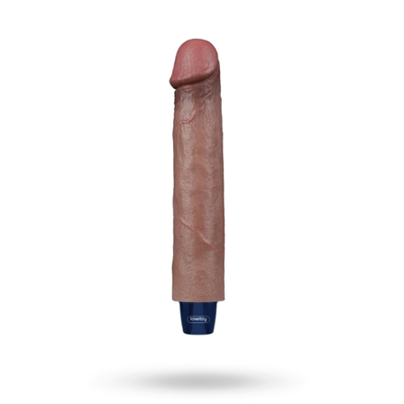 Real Softee Vibrating Dildo Brown 22,5 cm - Vuxen.se - Vibrerande dildo
