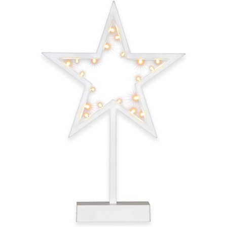 Led Stjernelys Hvit 20 Led Batteridrevet 29cm