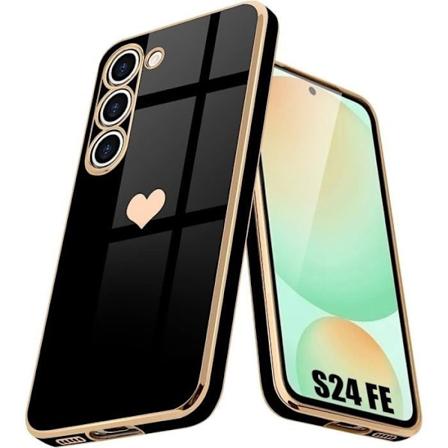 Etui til Samsung Galaxy S24 FE (ikke til S24) - Beskyttende TPU hjerte stødsikker Anti-ridse blød sort