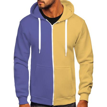 Män Full Zip Splits Med Fickor Hoodies Dragsko Ytterkläder