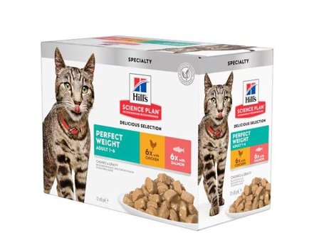 Hill's Hill's Science Plan Perfect Weight, Kylling & Laks Våtfôr til Katt - 12x85g