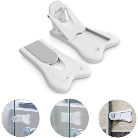 2 kpl Liukuovilukko Tarrakiinnitys Turvallisuuslukko Vauvalle Lapselle