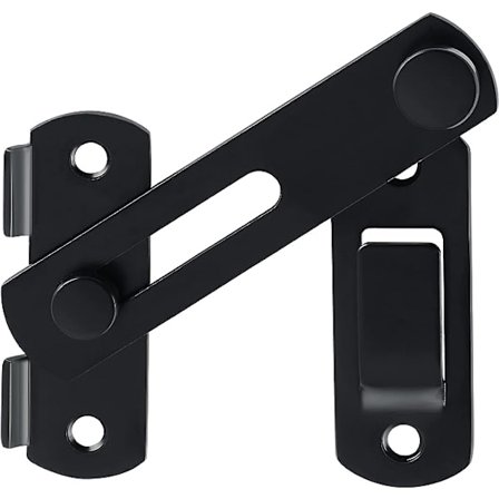 Skjutdörr Spärr Dörrlås Toggle Spärr Spänne Låsbult med skruvar för dörr, fönster, garderob och trädgård, rostfritt stål matt svart finish.