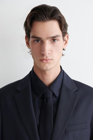 COS Homme Cravate En Laine in Bleu