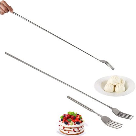 1 stk Sølv Utvidbar Gaffel, Rustfritt Stål Utvidbar Gaffel