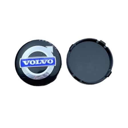 Sopii Volvo-keskiöiden S60 S90 XC40 XC60 V90 S40 S80L auton rengasnavan keskikorkki merkki 64mm (4 kpl)(Musta sininen)