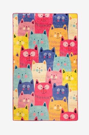 Conceptum Hypnose - Teppe Cats - Flerfarget - Barnetepper - 140X190 - Fra Homeroom