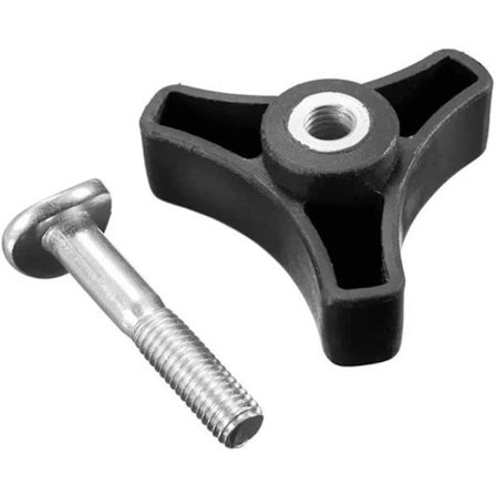 Plæneklipper Skruemøtrik Trekantet Håndtag Knaphåndtag Bolt Udskiftning Dele Plæneklipper Tilbehør(2stk, Sort Sølv)