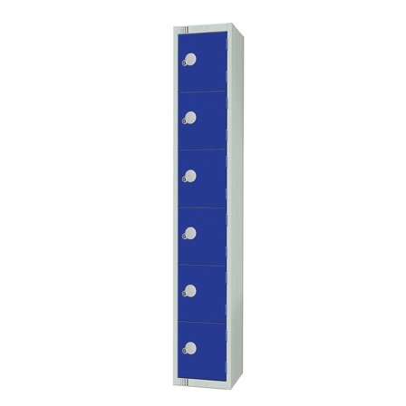 Elite locker, 6 door, 1800x300x450 mm, dark blue