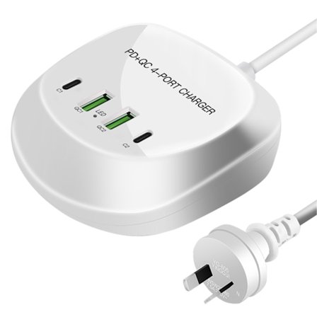 40W Dual USB Dual Type-C Interface Laddningsstation för mobiltelefon Tablet PD QC3.0 snabbladdningsdocka