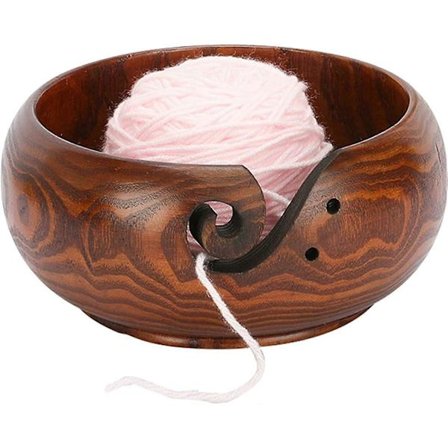 Suuri premium-puinen lankakulho tarvikkeiden säilytykseen, neule- ja virkkauslankojen pidike, käsintehty lankakerän kulho, ruskea laatikko, 15 cm