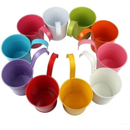 IC Pakke med 10 Blomsterpotter Blomster Balkonpotter Hængende Potter