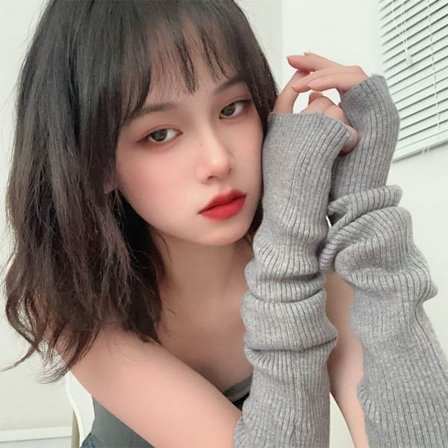 Strikkede hansker Lange Fingerløse hansker GRÅ