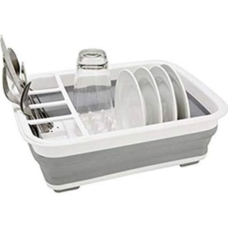 Sammenleggbar plassbesparende oppvaskstativ kompakt oppbevaring hjem camping campingvogn stativ