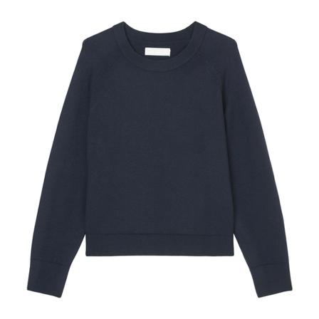 Marc O'Polo, Basic round neck knitted jumper Blauw, Dames, Maat:L,polyester