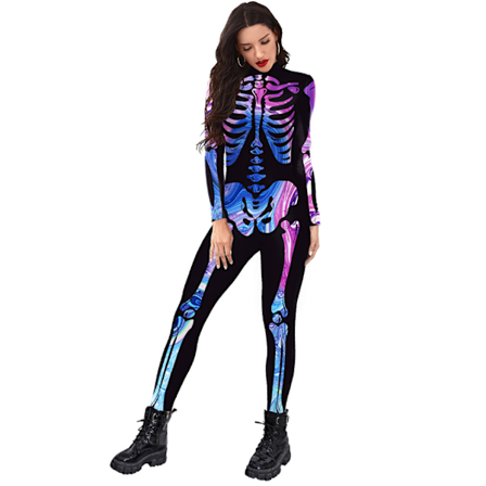 Skeleton Bodysuit för kvinnor Halloween kostym