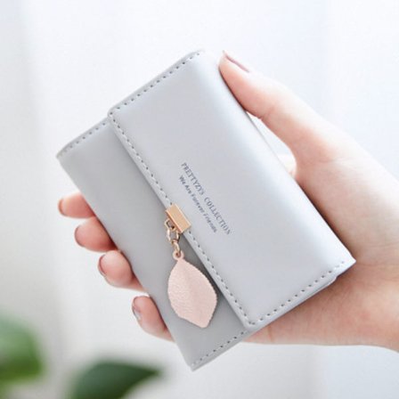 Kvindernes pung lille møntpung damer blad udsøgt PU læder