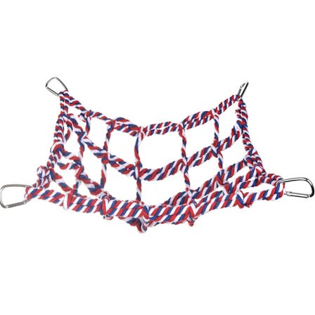 Papegøje Farverig Vævet Klatrenet Papegøje Fugle Legetøj Hamster Egern Hængekøje Net med 4 Sølvkroge Rød