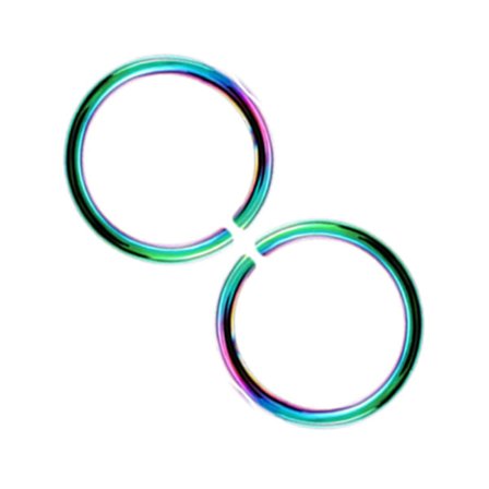 2-pack Rainbow Fake Piercing Ears Lip Nose Ring Septum Lip Ring